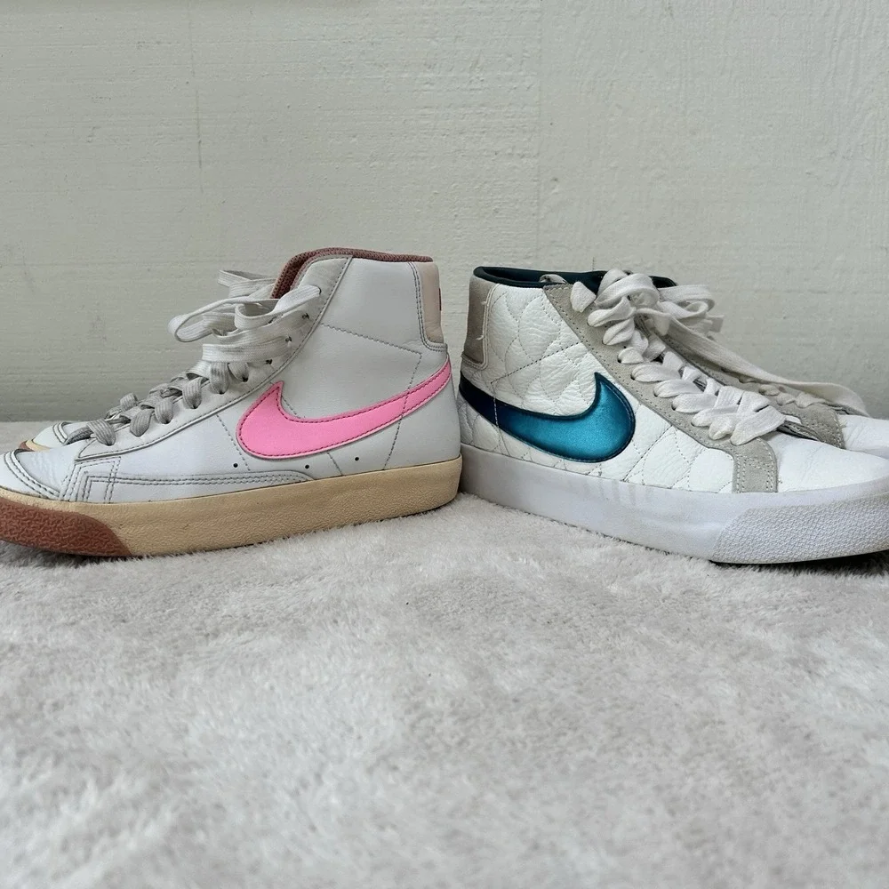 Nike SB Blazer Mid Eric Koston White/Nightshade Size 4 & GS Pink Guava Size 4Y